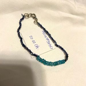 8 inch genuine gemstone bracelet.  IOLITE and apatite stones